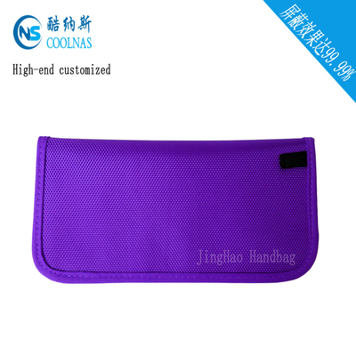 反放射紫色RFIDの旅行/レディースRfidの札入れ19.5*9 Cmは袋に入れます