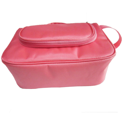 かわいいナイロン女性の洗浄のための掛かる旅行構造袋のピンク色